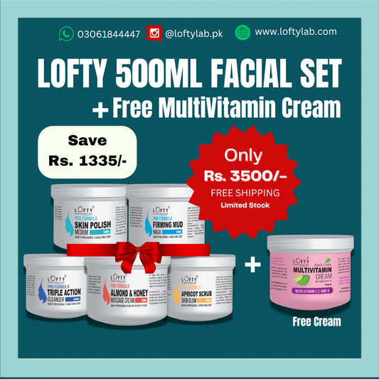 Lofty 500ml Facial Set With Free 500ml Multivitamin Cream